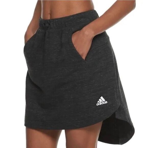 Adidas Heather Gray French Terry High Low Skirt Medium - Picture 1 of 6